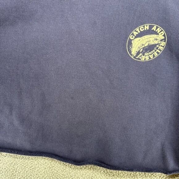Vintage Ralph Lauren Sweatshirt Adult XL Blue Catch Release Fishing Crop Chopped - Picture 5 of 13